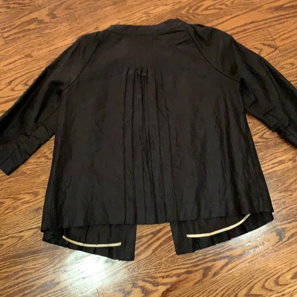 Maje Linen Pleated Smocked Blazer - Picture 4 of 7